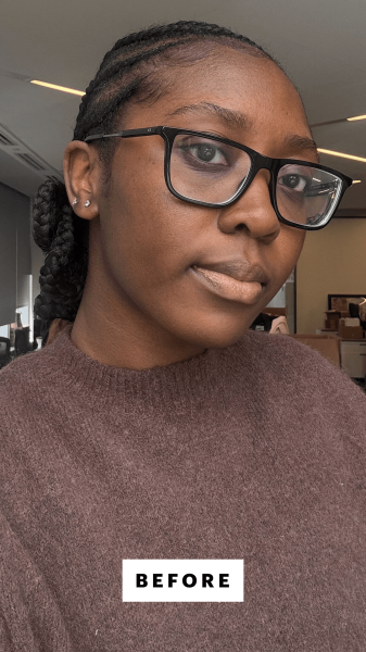 Associate beauty editor Annie BlayTettey before applying the Marc Anthony Strictly Curls Strength  Shine Supreme Oil