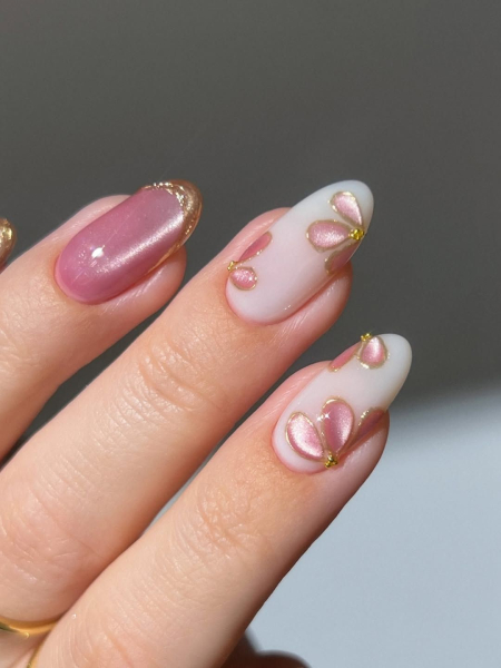 CatEye Floral Nails